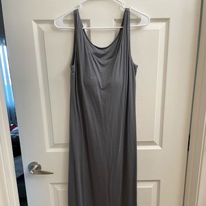 Gray Casual Midi Dress with Built-in Padding